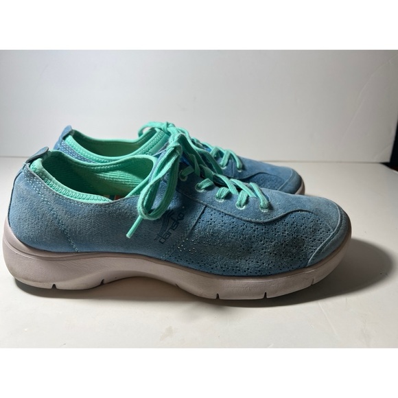 Dansko Blue Suede Sneakers with Teal Laces - Picture 4 of 8